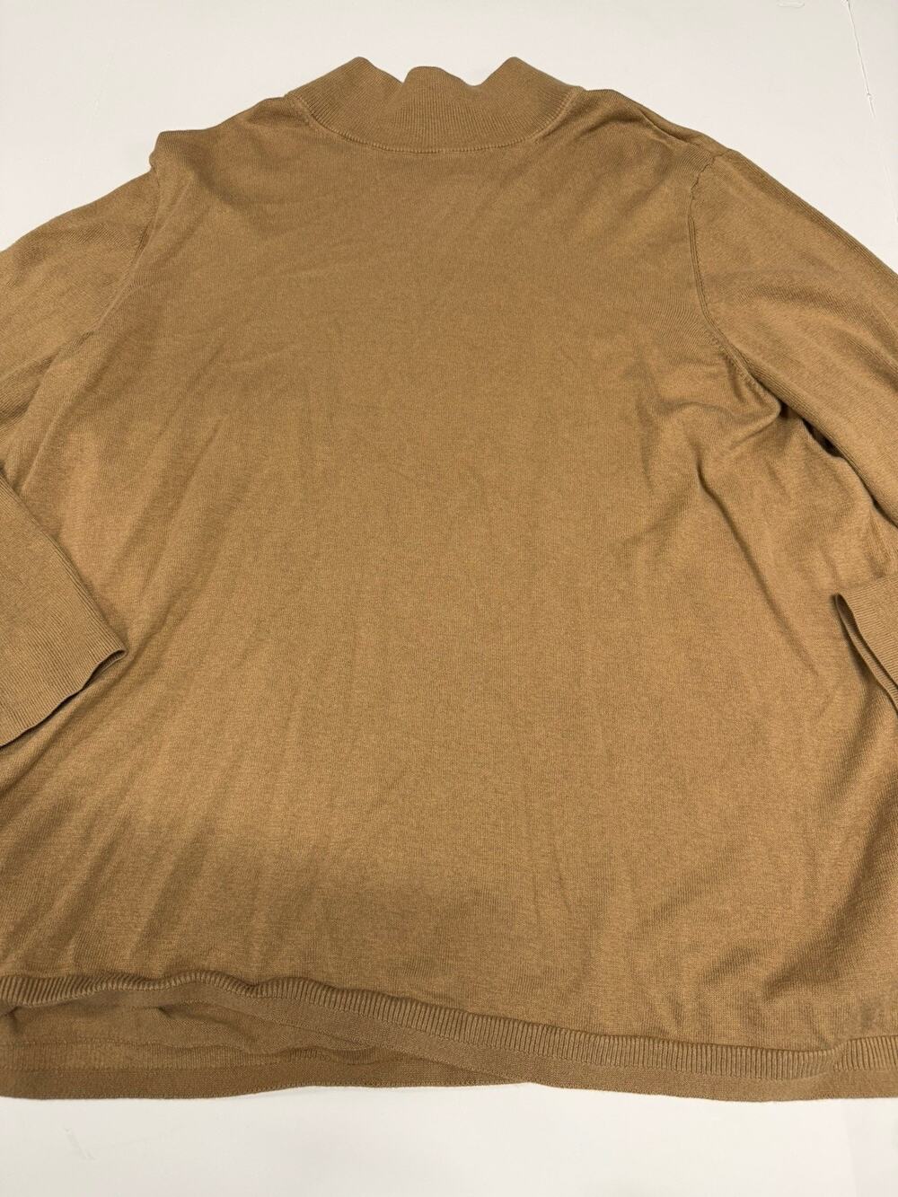 J Jill Sweater Womens 3x Tan Cotton Silk Mock Neck Pullover